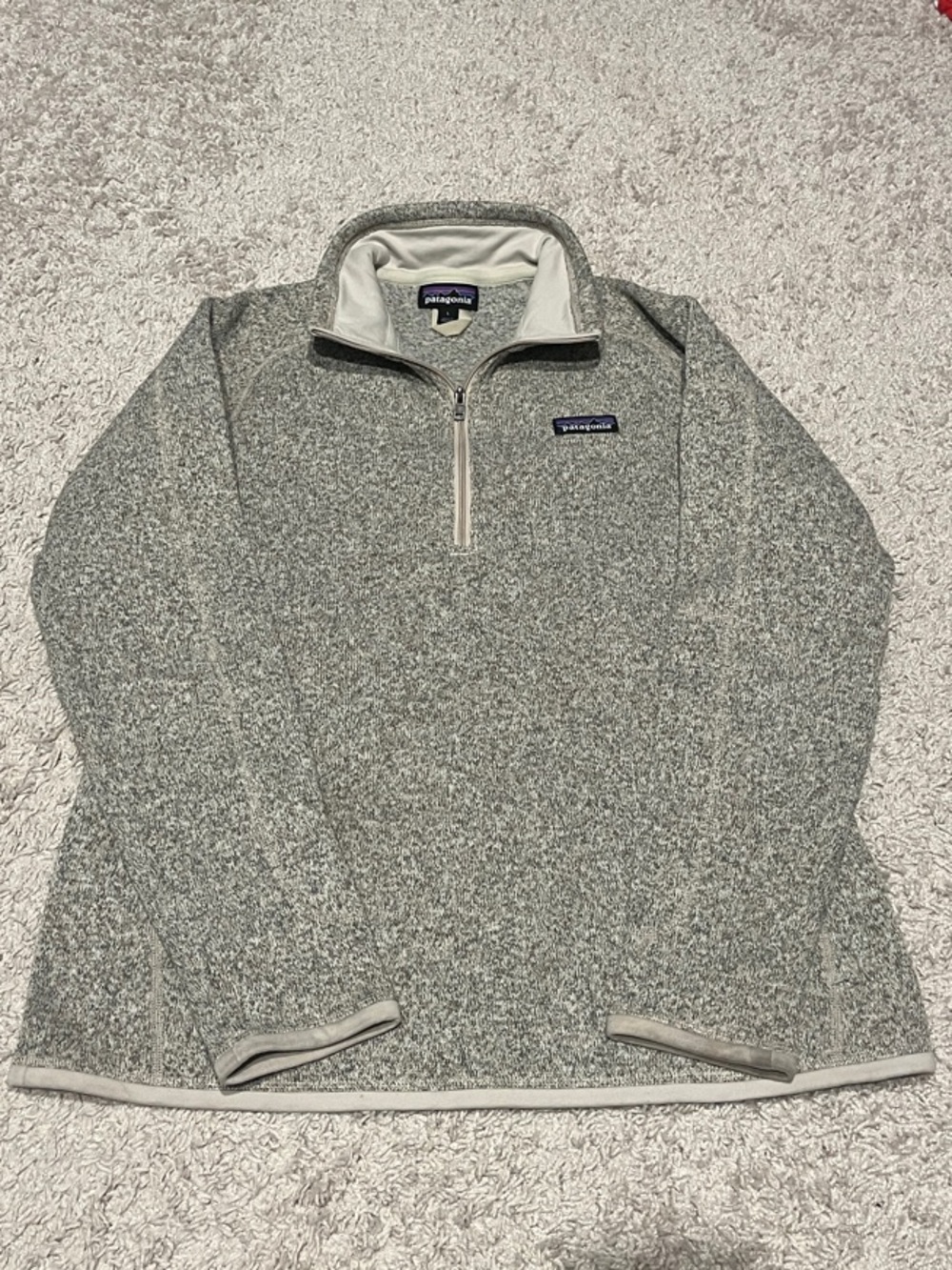 Patagonia Women's L Half-Zip Fleece Pullover - Light Gray Heather